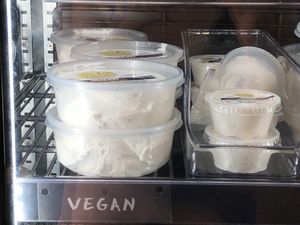 Take home vegan cream cheese  at Blazing Bagels in Bellevue