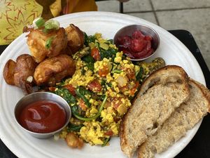 Tofu scramble at Cafe Gratitude in San Diego