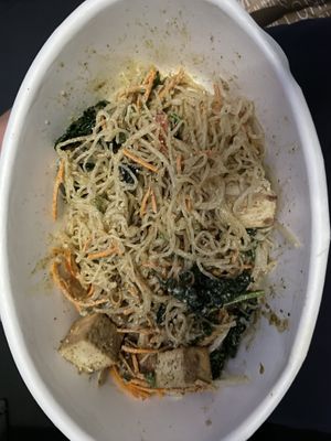 I am Terrific entree (almond pad Thai)  at Cafe Gratitude in San Diego