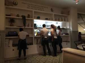 servers hard at work  at Cafe Gratitude in San Diego