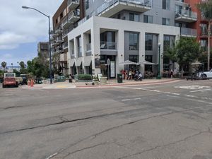View from across the street at Cafe Gratitude in San Diego