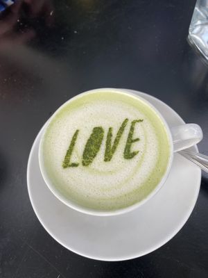 Green Matcha tea at Cafe Gratitude! at Cafe Gratitude in San Diego