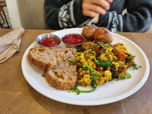 Tofu scramble at Cafe Gratitude in San Diego