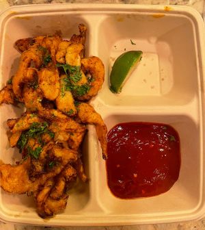 I Am Exquisite (fried coconut “calamari")     at Cafe Gratitude in San Diego