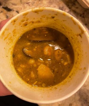 I Am Thriving (daily soup, pictured green pozole)   at Cafe Gratitude in San Diego