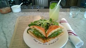 'Awesome' Sandwich & 'Refreshed' Spritzer at Café Gratitude in San Diego at Cafe Gratitude in San Diego