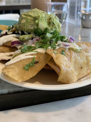 Chilaquiles w/ guac  at Cafe Gratitude in San Diego
