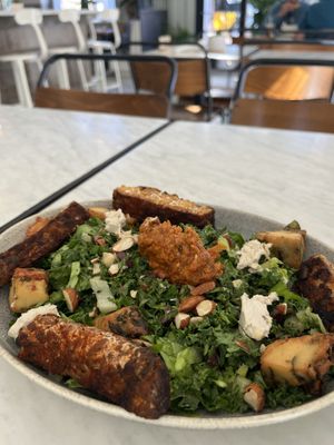 I am fantastic salad with extra tempeh… the portion was ok with the tempeh, but without it it wouldn’t have filled me up. Also, it’s too expensive for what it is..But tasted  at Cafe Gratitude in San Diego