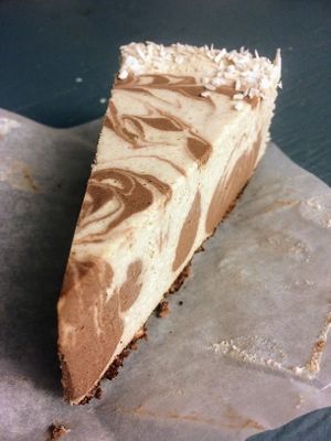 Coconut Cream Pie. It was heavier than I thought,  at Cafe Gratitude in San Diego