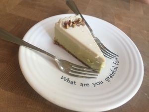 Key lime pie at Cafe Gratitude in San Diego