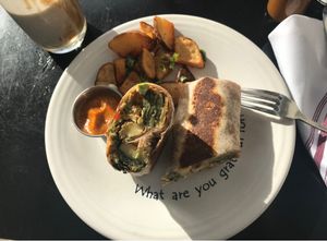 Breakfast Burrito at Cafe Gratitude in San Diego