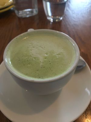 Matcha drink  at Cafe Gratitude in San Diego