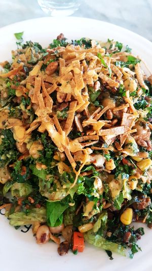 Lovely salad at Cafe Gratitude in San Diego