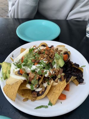 Best vegan nachos hands down   at Cafe Gratitude in San Diego
