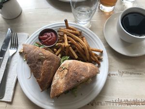Mushroom sandwich at Cafe Gratitude in San Diego