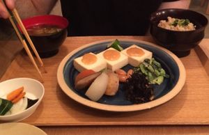 tofu dinner set  at Brown Rice ブラウンライス in Tokyo