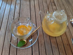 Seasonal Tea of Yuzu and Chamomile at Brown Rice ブラウンライス in Tokyo