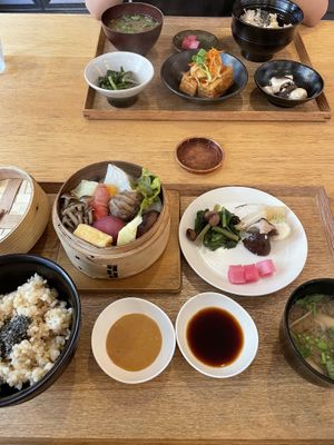 Steamed veggies teishoku  at Brown Rice ブラウンライス in Tokyo