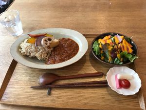Vegetables curry rice at Brown Rice ブラウンライス in Tokyo