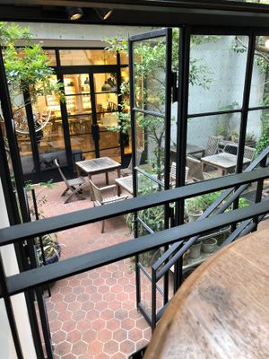 Brown rice cafe outdoor seating at Brown Rice ブラウンライス in Tokyo