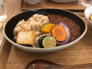 Veggie curry at Brown Rice ブラウンライス in Tokyo