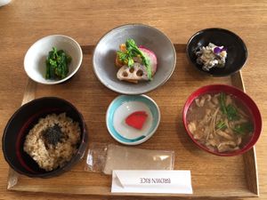 Special Meal of the day Sweet Soy Tofu at Brown Rice ブラウンライス in Tokyo