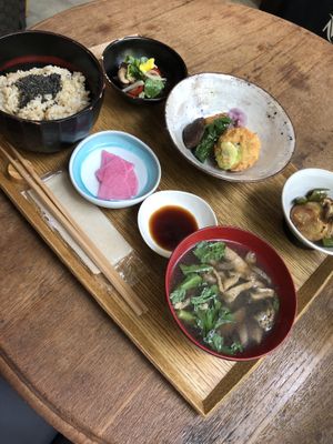 Traditional Japanese set menu lunch  at Brown Rice ブラウンライス in Tokyo