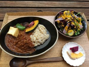 Curry set lunch  at Brown Rice ブラウンライス in Tokyo