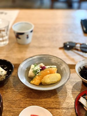 The daily special - fried tofu at Brown Rice ブラウンライス in Tokyo