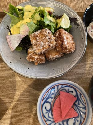 Soft fried tofu at Brown Rice ブラウンライス in Tokyo