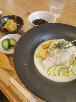 Soy milk sauce noodles at Brown Rice ブラウンライス in Tokyo