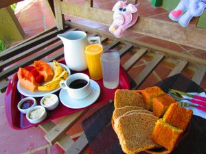 wonderful breakfast at Pousada Rosa Verde in Imbituba