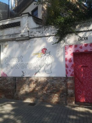 Cool entrance at Väcka in Barcelona