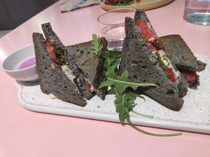 Grilled caprese sandwich at Väcka in Barcelona