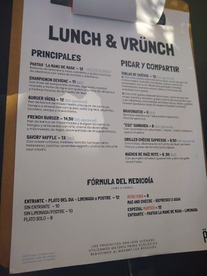 Menu at Väcka in Barcelona