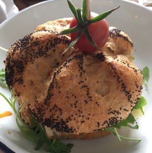 vegan cheese burger  at Väcka in Barcelona