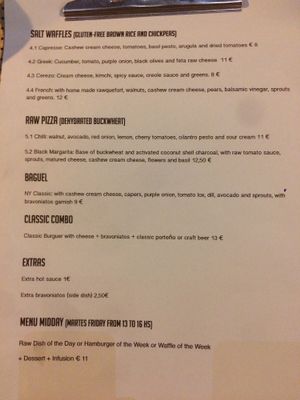 Menu page 2 at Väcka in Barcelona