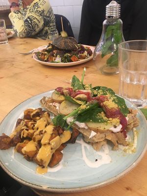 Gofre and Burguer. Delicious!! at Väcka in Barcelona