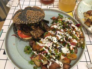 Bad vegan motherfucker burger - HUGE at Väcka in Barcelona