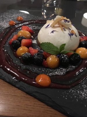 coconut vegan cheesecake at Etnosvet in Prague