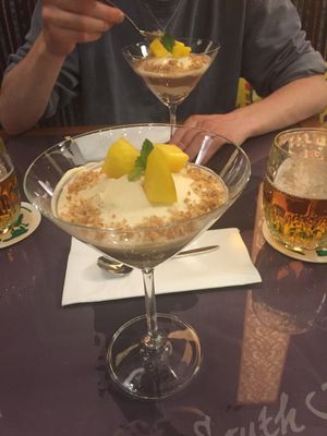 Chocolate and mango mouse  at Etnosvet in Prague