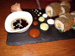 fried sushi at Etnosvet in Prague
