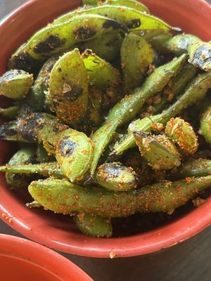 Charred edamame   at Blue Sushi Sake Grill in Denver