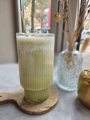 Matcha Latte with oat milk at Eisschmiede - Manufaktur fur Genuss in Dusseldorf