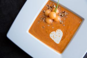 Bell pepper soup :) at Nümen in Merida