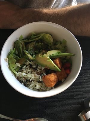 Tofu Buddha bowl at Nümen in Merida
