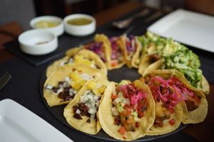 12 tacos to share.  at Nümen in Merida