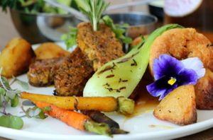 Vegan roast dinner at Give Kitchen.  at GIVE Kitchen in Liverpool