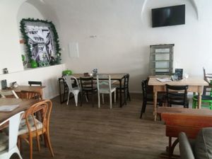 Inside seating area at Cafe Leander in Bamberg