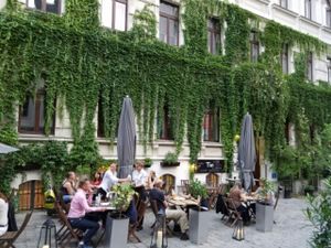 outside seating at Tian at TIAN Bistro am Spittelberg in Vienna